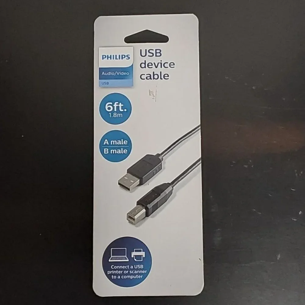 Philips USB 2.0 Device Cable - 6ft